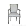 Vintage French Nailhead Upholstered Chair with Arms